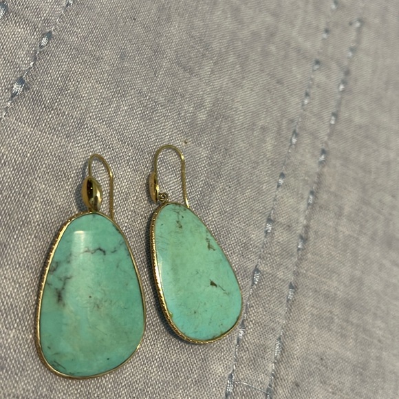 14kt gold and turquoise earrings - Picture 1 of 6